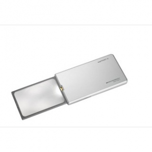 Lupa z LED osvetlitvijo - easyPOCKET XL - srebrna, poveÄava 2,5x/6,0 dpt, premer 75x50 mm